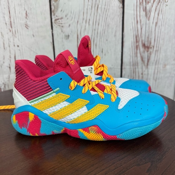 ADIDAS JAMES HARDEN STEPBACK Kids Colorful Athletic Shoes Limited Edition 6Y NWT - Picture 2 of 16